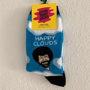 bob ross happy clouds socks